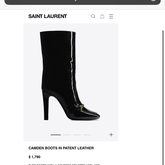 Saint Laurent Square Toe Heeled Boots - Picture 9 of 9